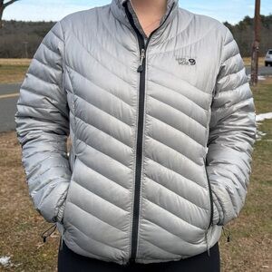 Mountain Hardwear Women's Metallic Silver Puffer Jacket